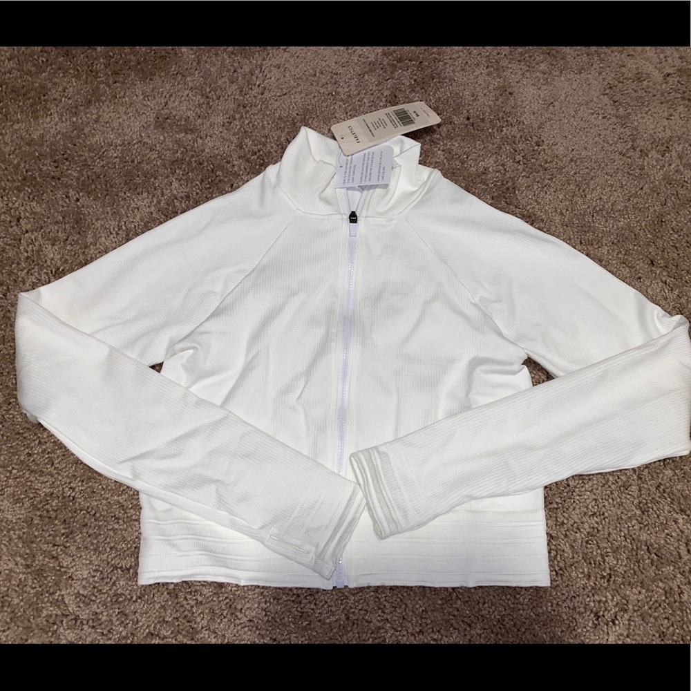 Ribbed seamless zip up